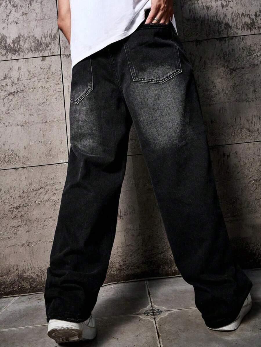 CZARNE SPODNIE JEANS