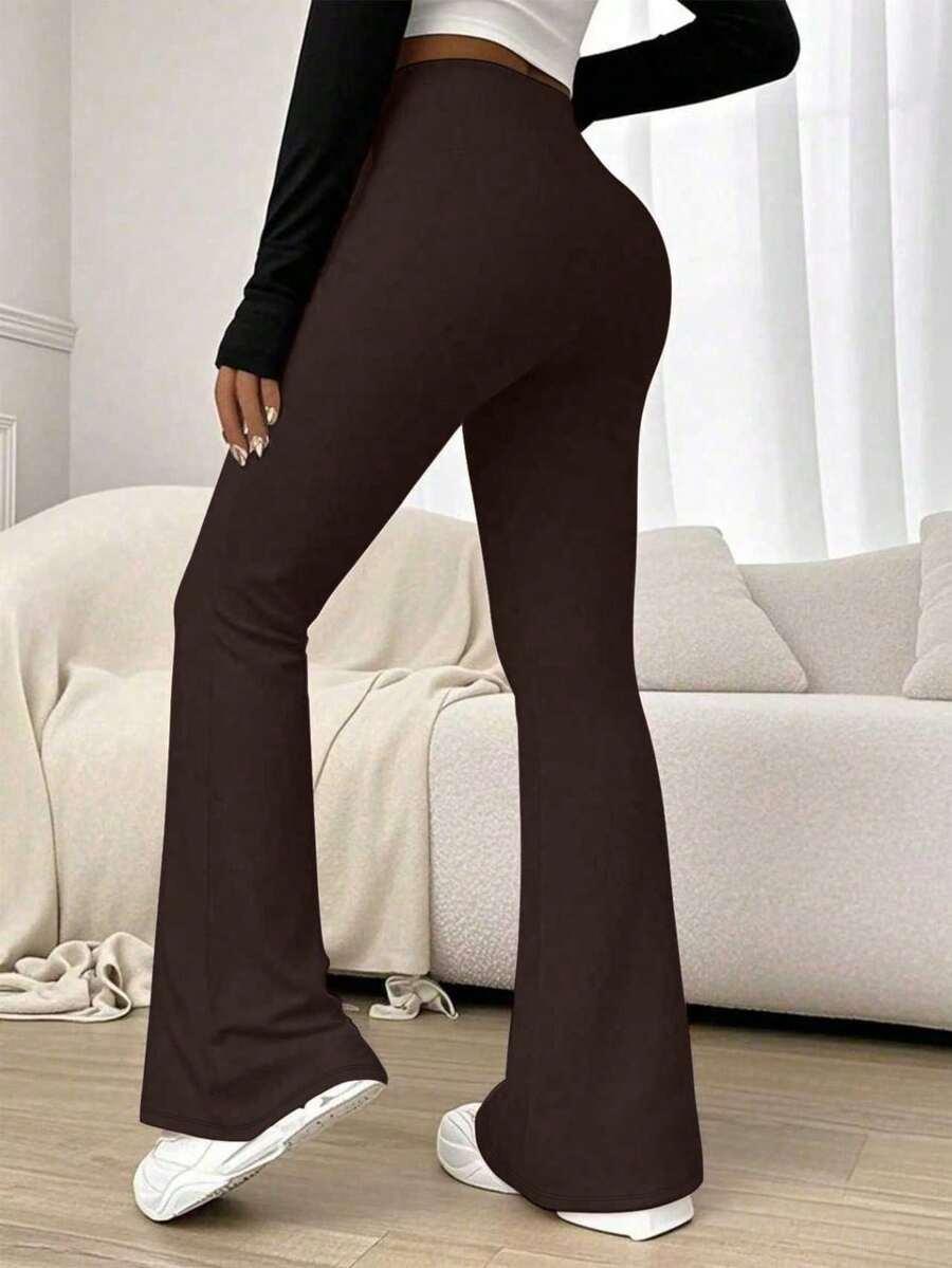 BRĄZOWE LEGGINSY DZWONY