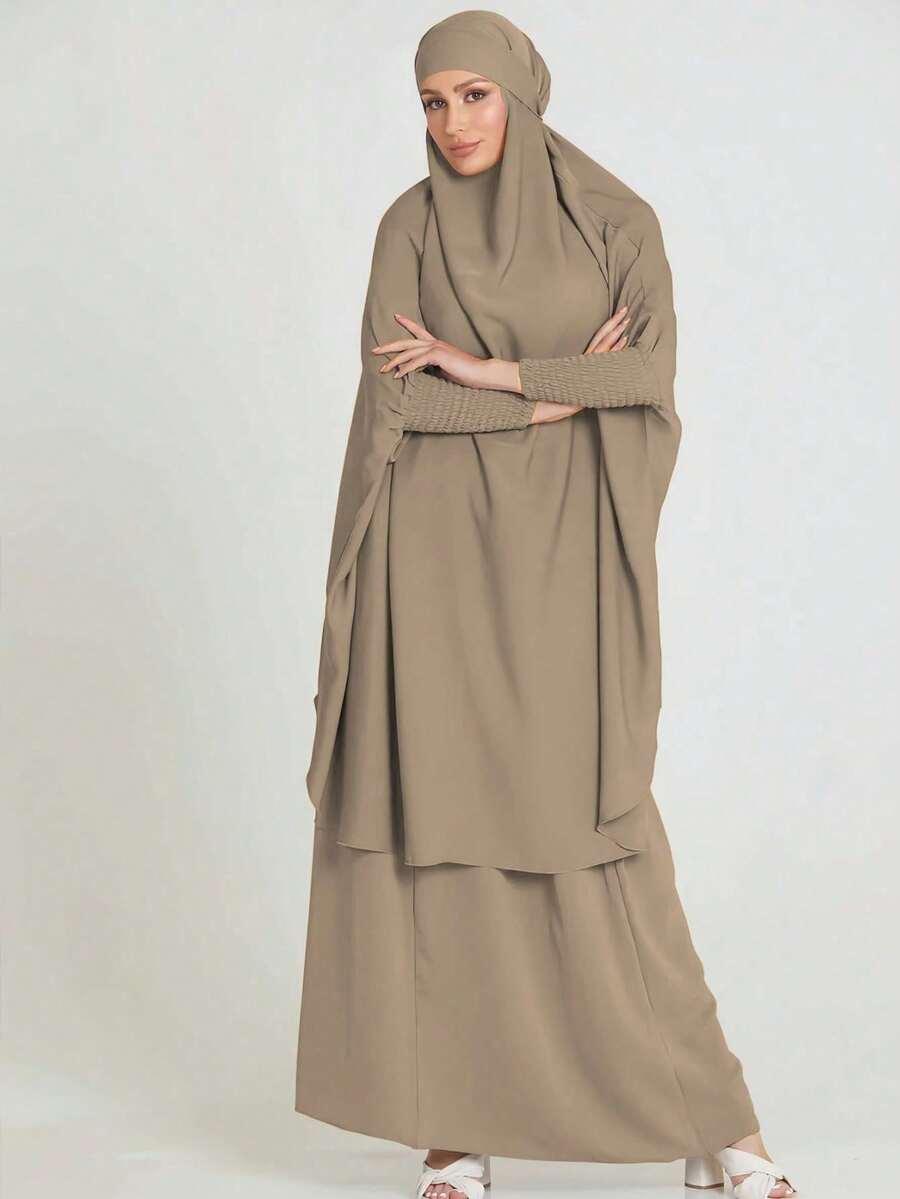 brązowa sukienka abaya