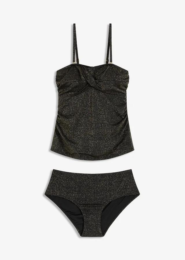 TANKINI Z POŁYSKUJĄCĄ NITKĄ