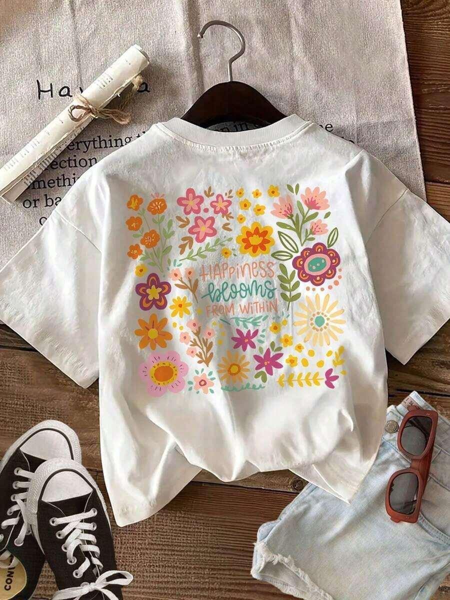 biały t-shirt nadruk
