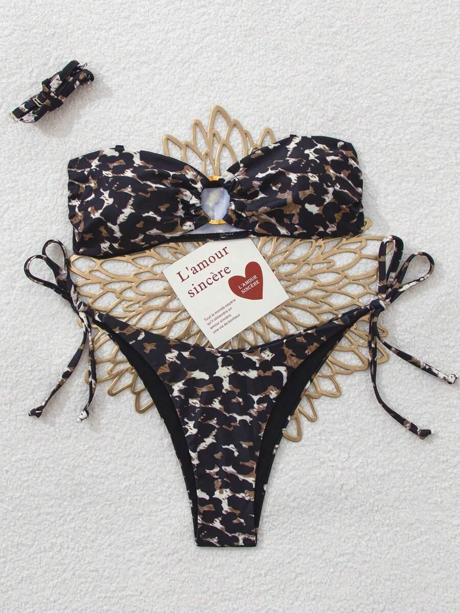 DWUCZĘŚCIOWY STRÓJ KĄPIELOWY ANIMAL PRINT