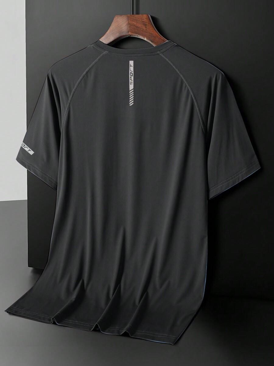 CZARNY SPORTOWY T-SHIRT 