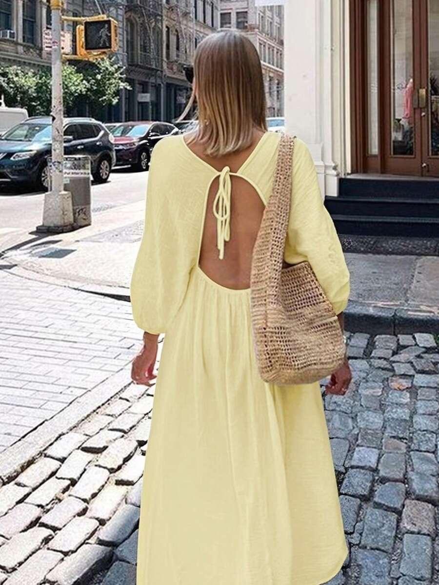 ŻÓŁTA MAXI SUKIENKA