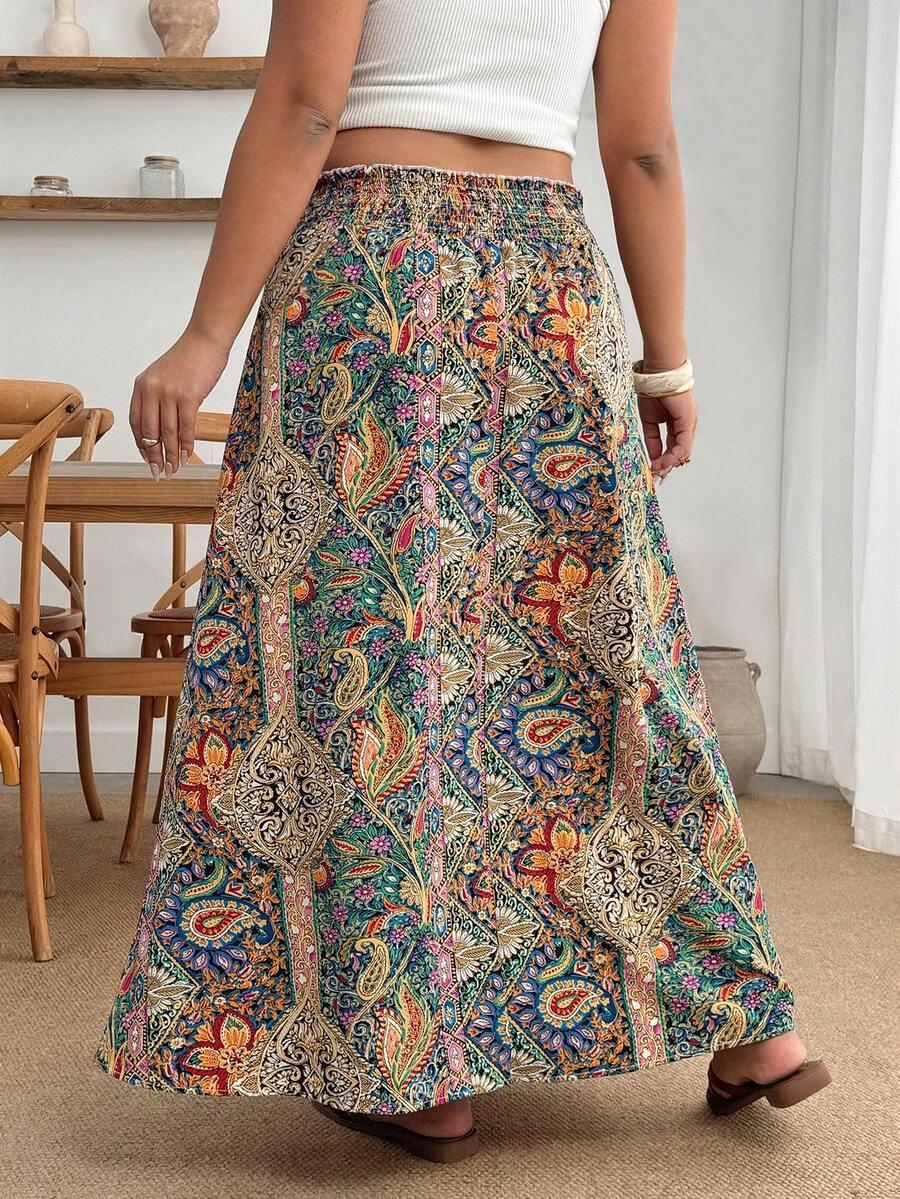 Maxi spódnica print