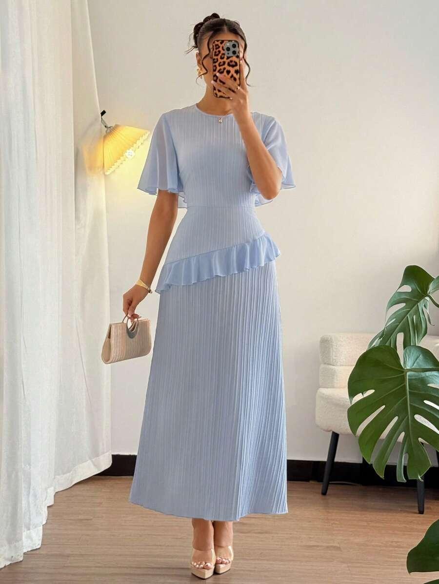 niebieska maxi sukienka