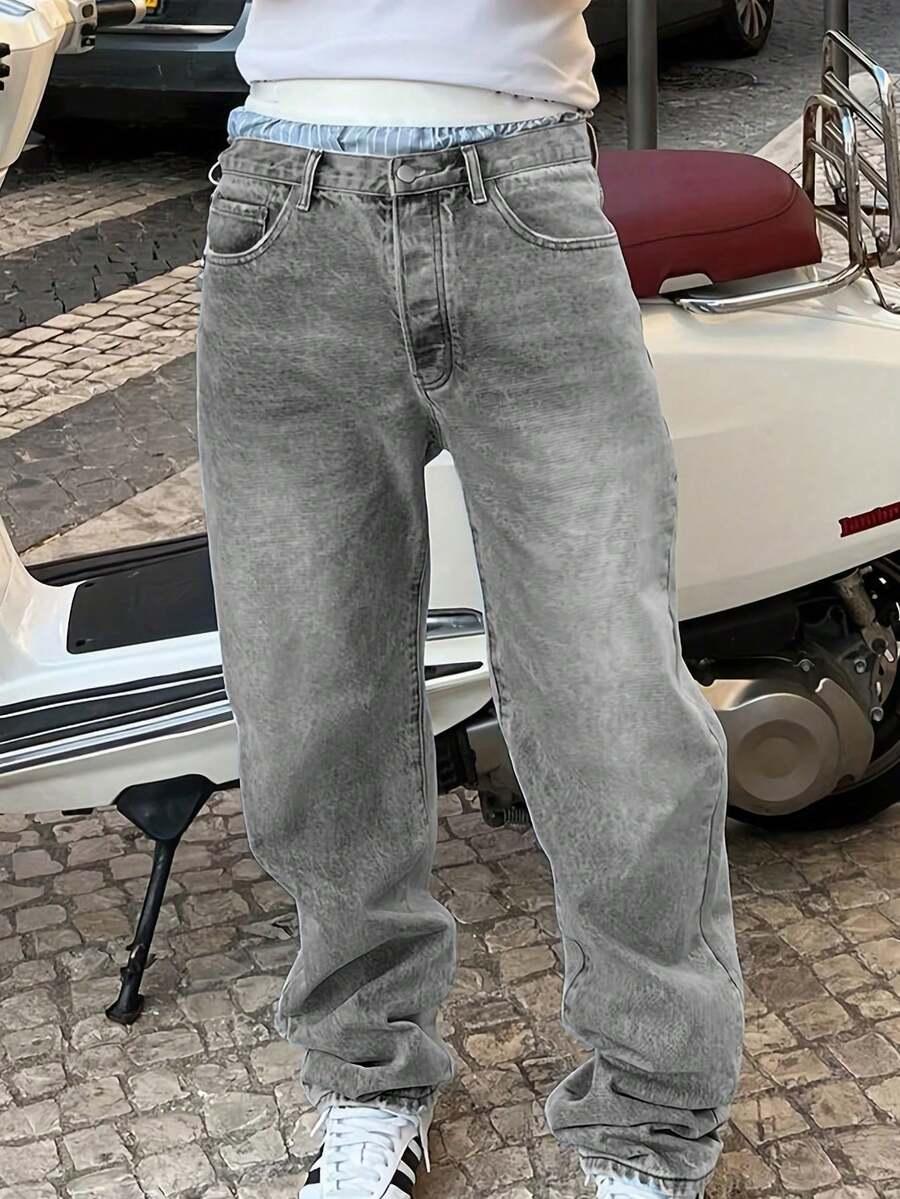 SZARE SPODNIE JEANS