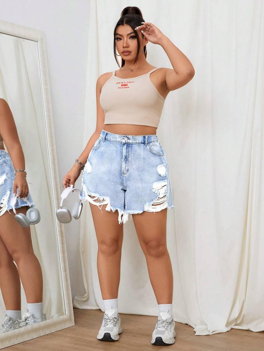 spodenki jeans przetarcia
