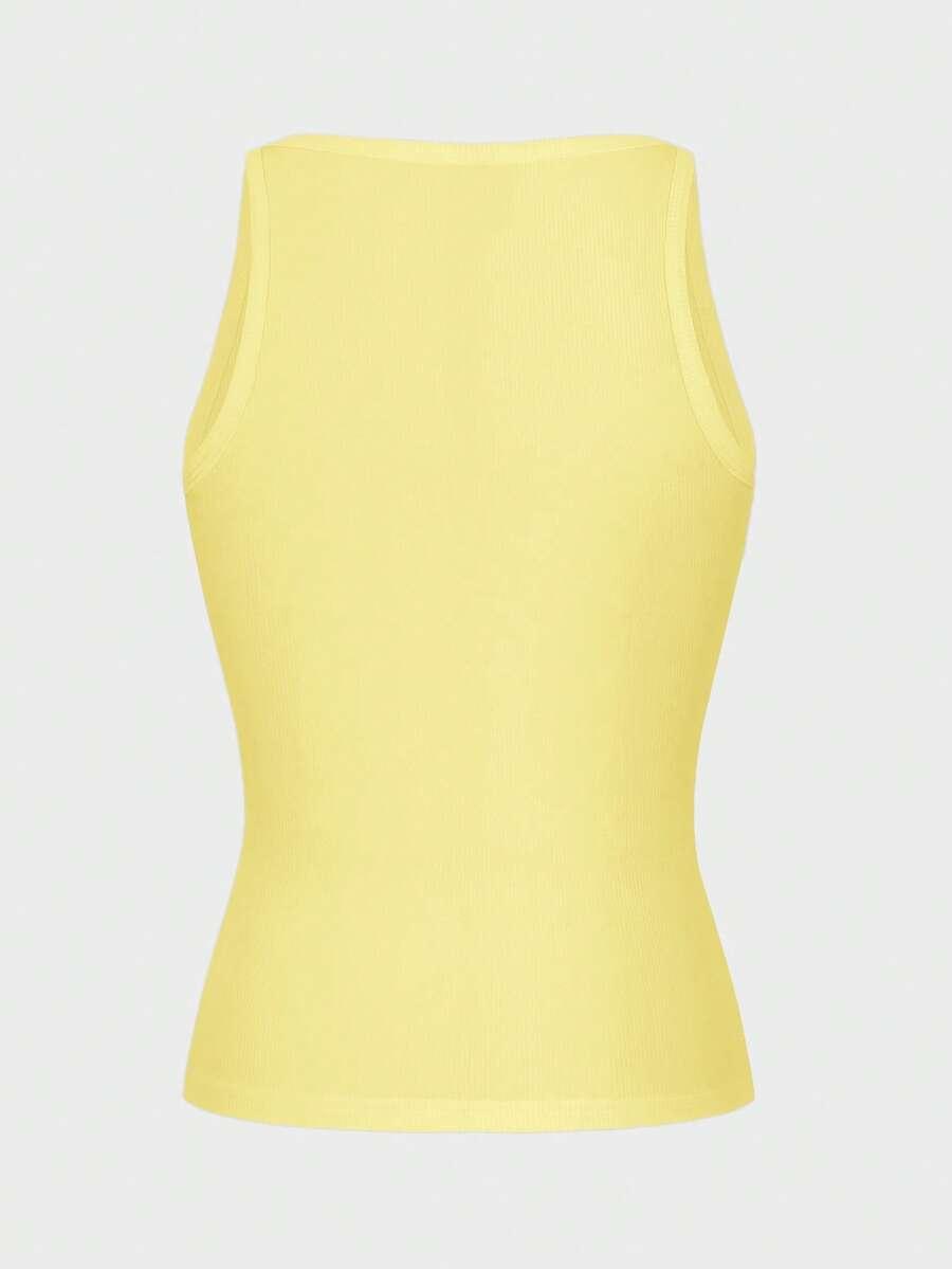żółty top casual