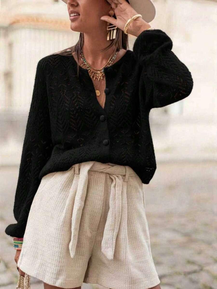 CZARNY ROZPINANY SWETER