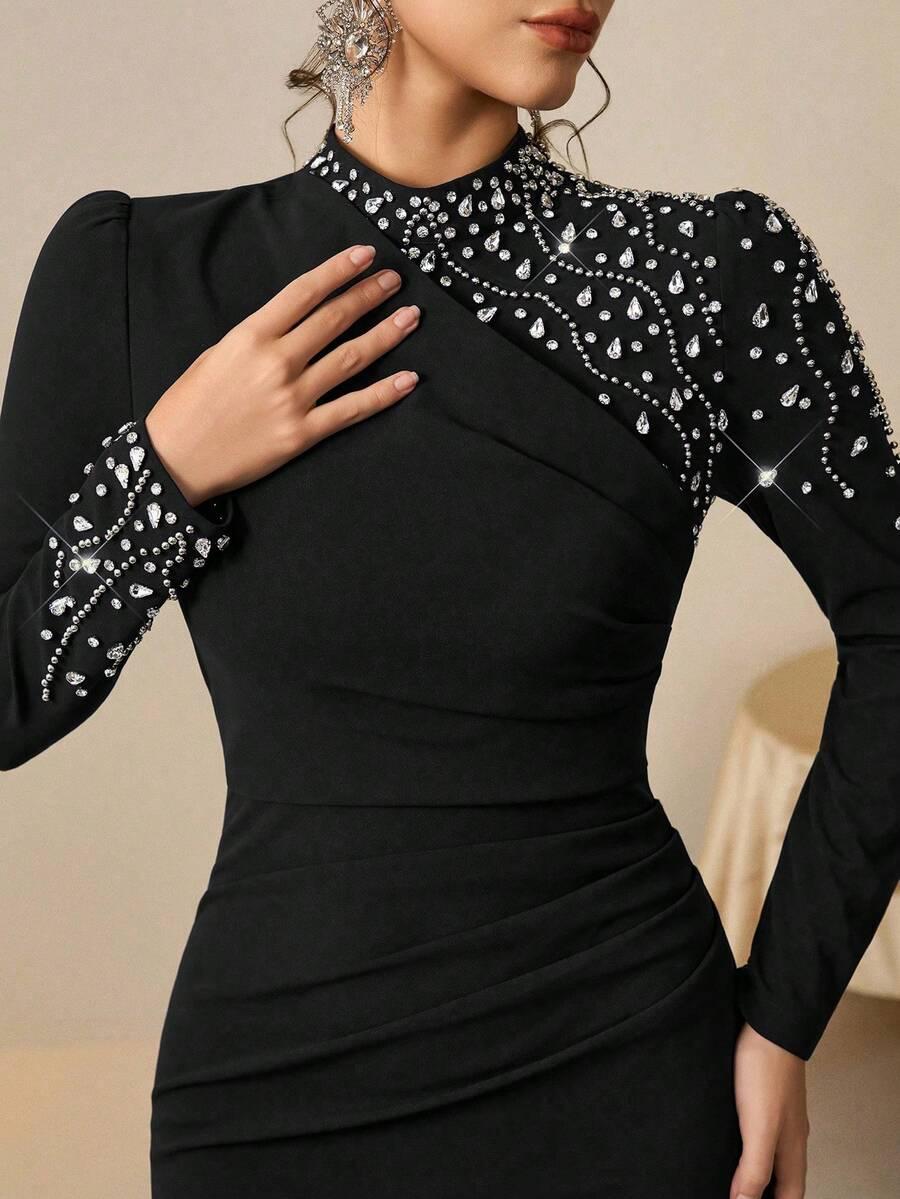 CZARNA MAXI SUKIENKA