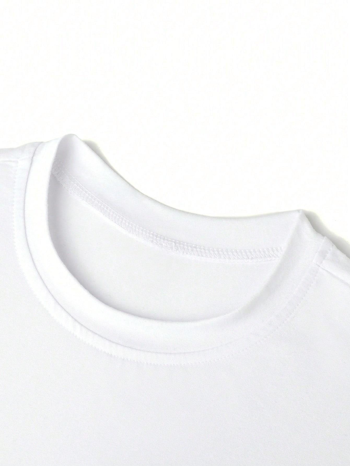 biały t-shirt nadruk