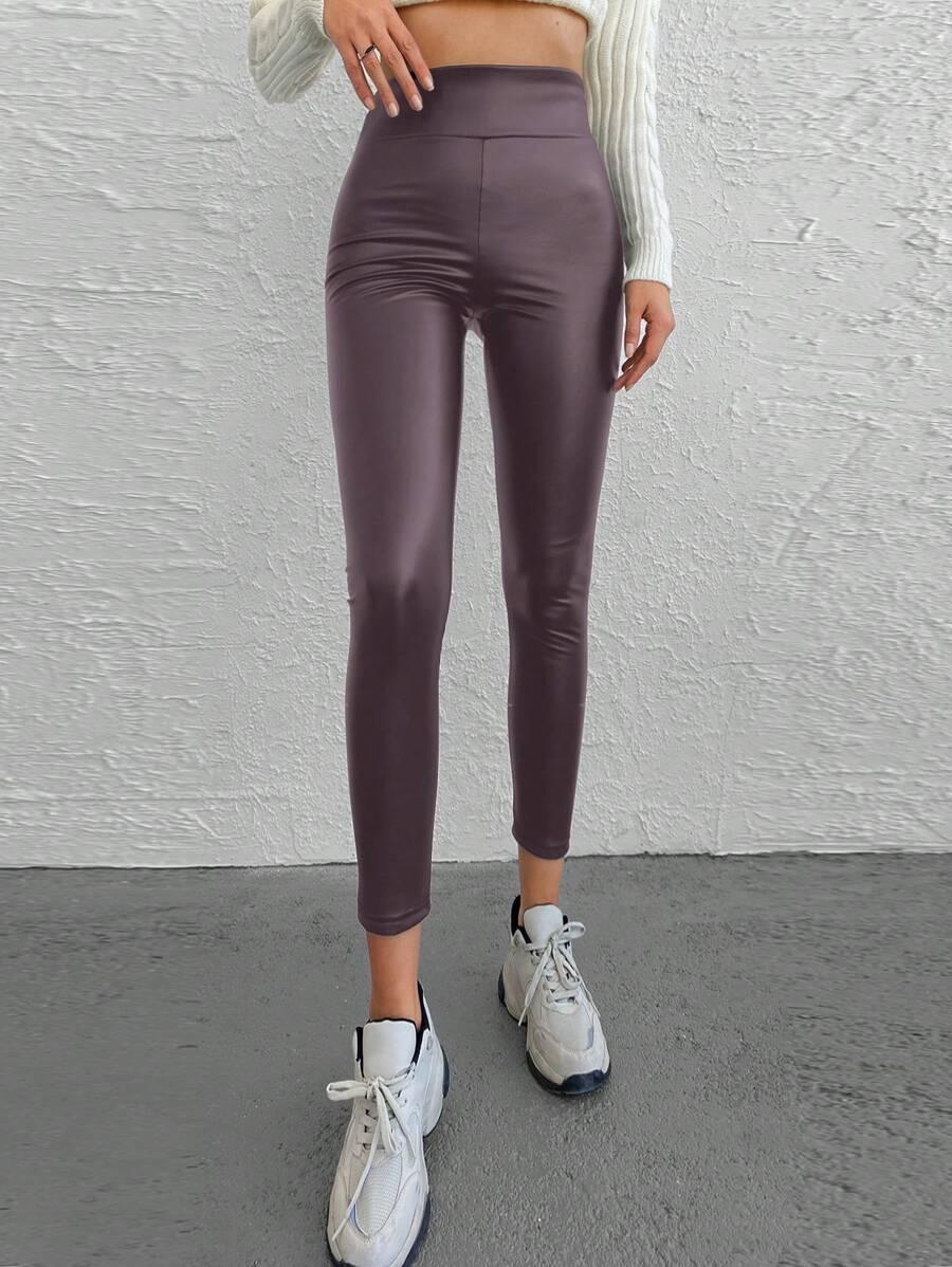 legginsy imitacja skóry wysoki stan