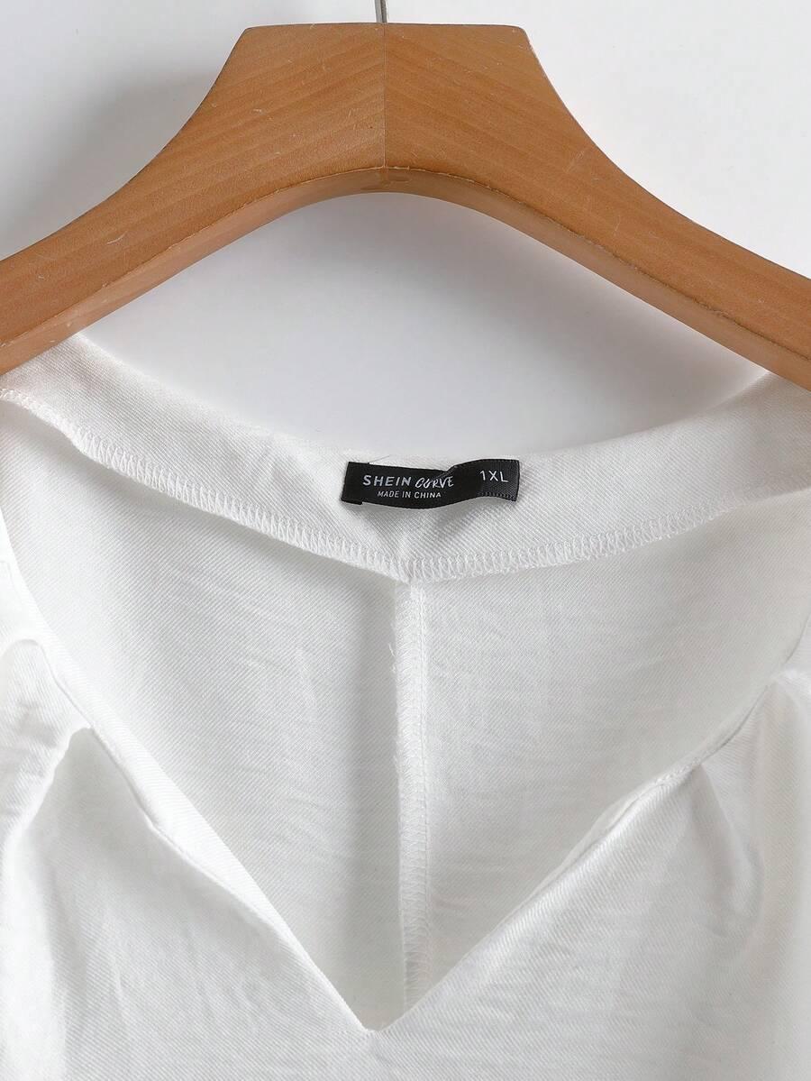 biała bluzka v-neck