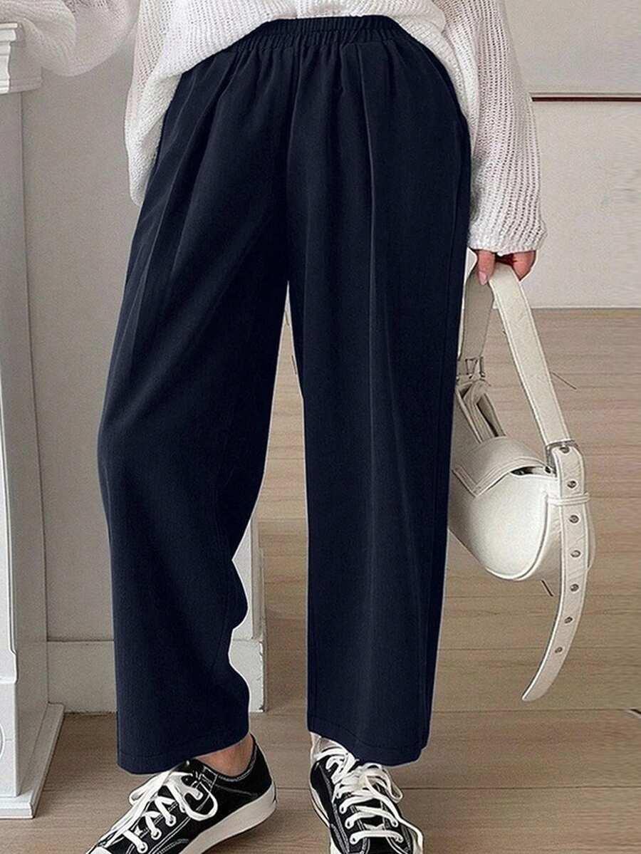 GRANATOWE SPODNIE CASUAL