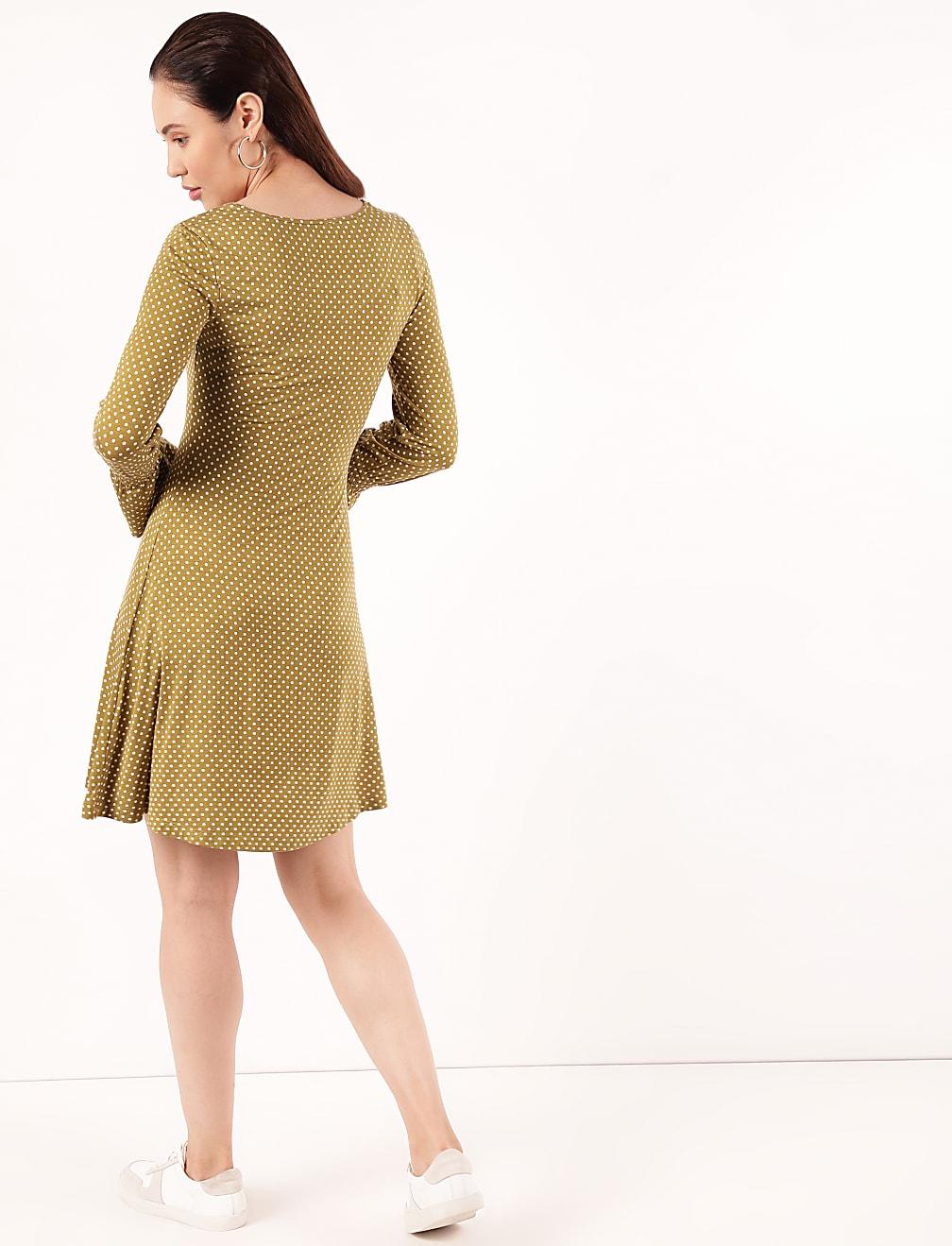 SUKIENKA DŁUGI RĘKAW PRINT T42-3107K-BX