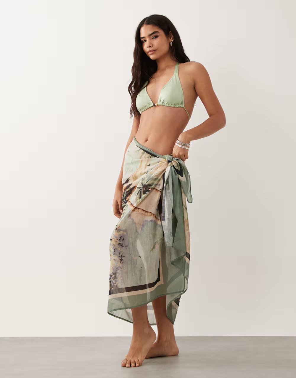 PLAŻOWA SPÓDNICA SARONG WZÓR WIĄZANIE