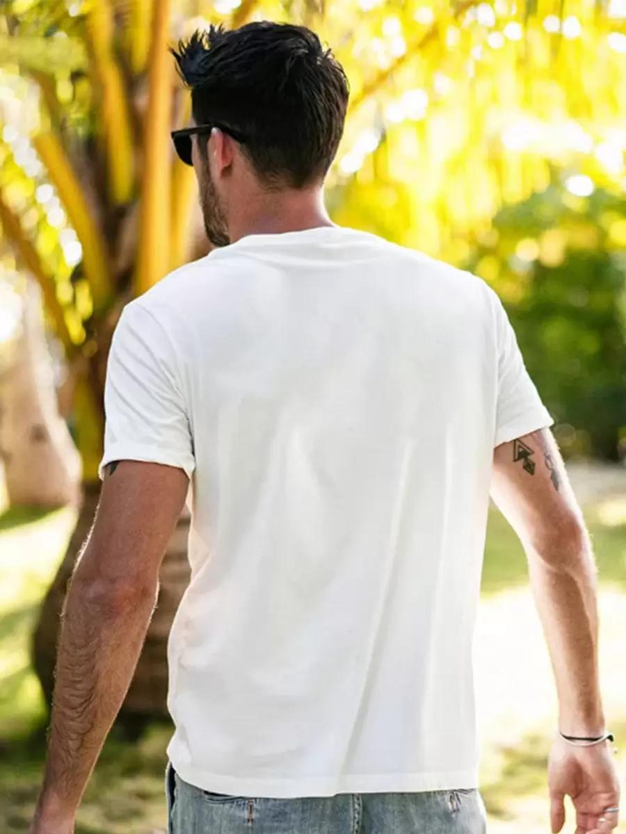 biały t-shirt okrągły dekolt