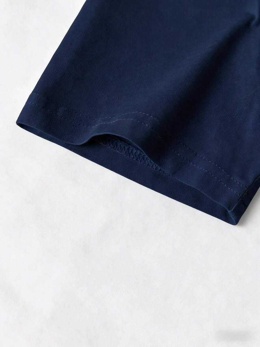 granatowy t-shirt print 
