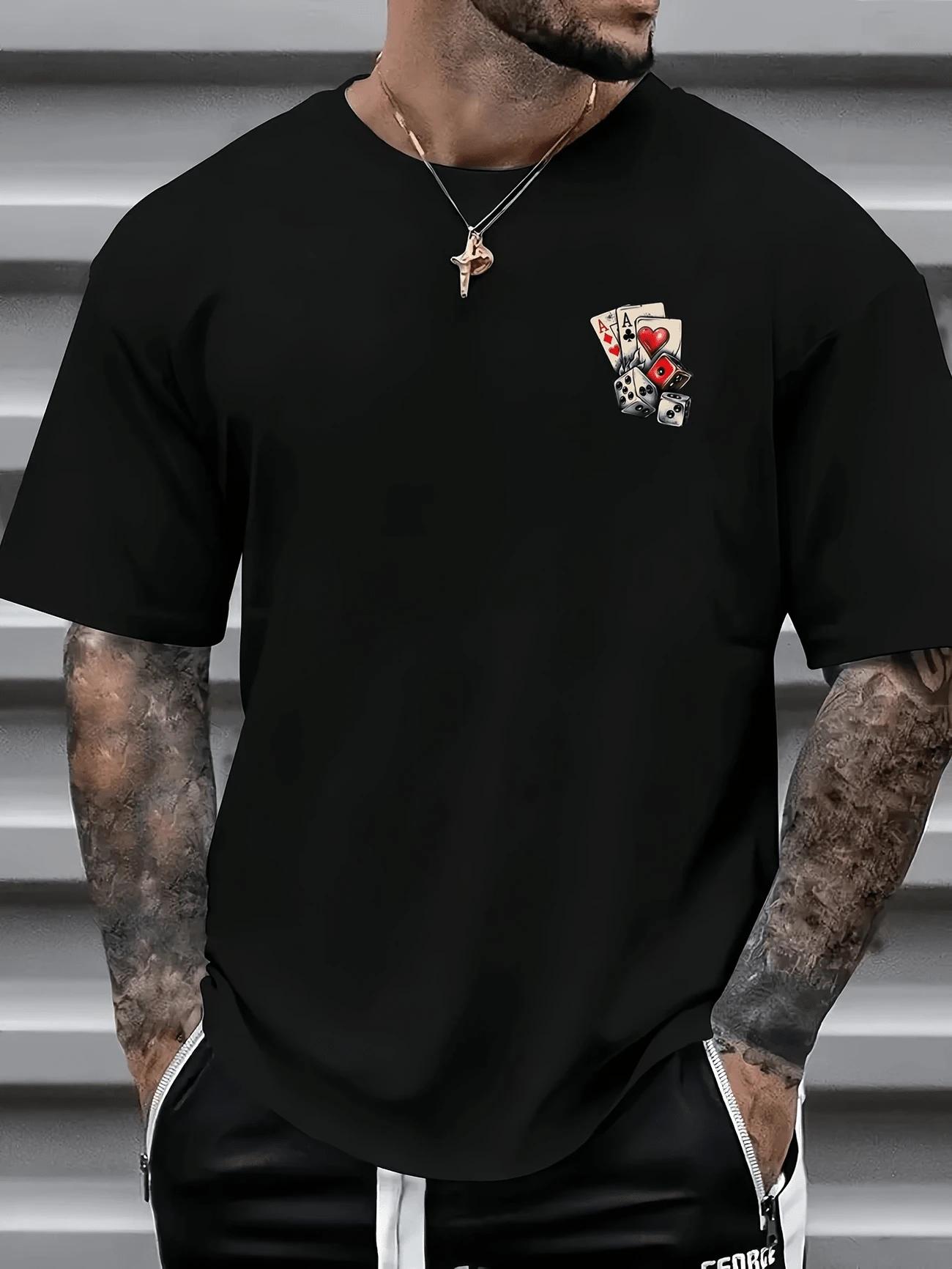CZARNY T-SHIRT NADRUK