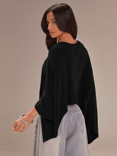 czarna bluzka oversize