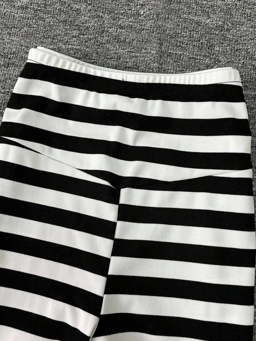 legginsy dzwony paski