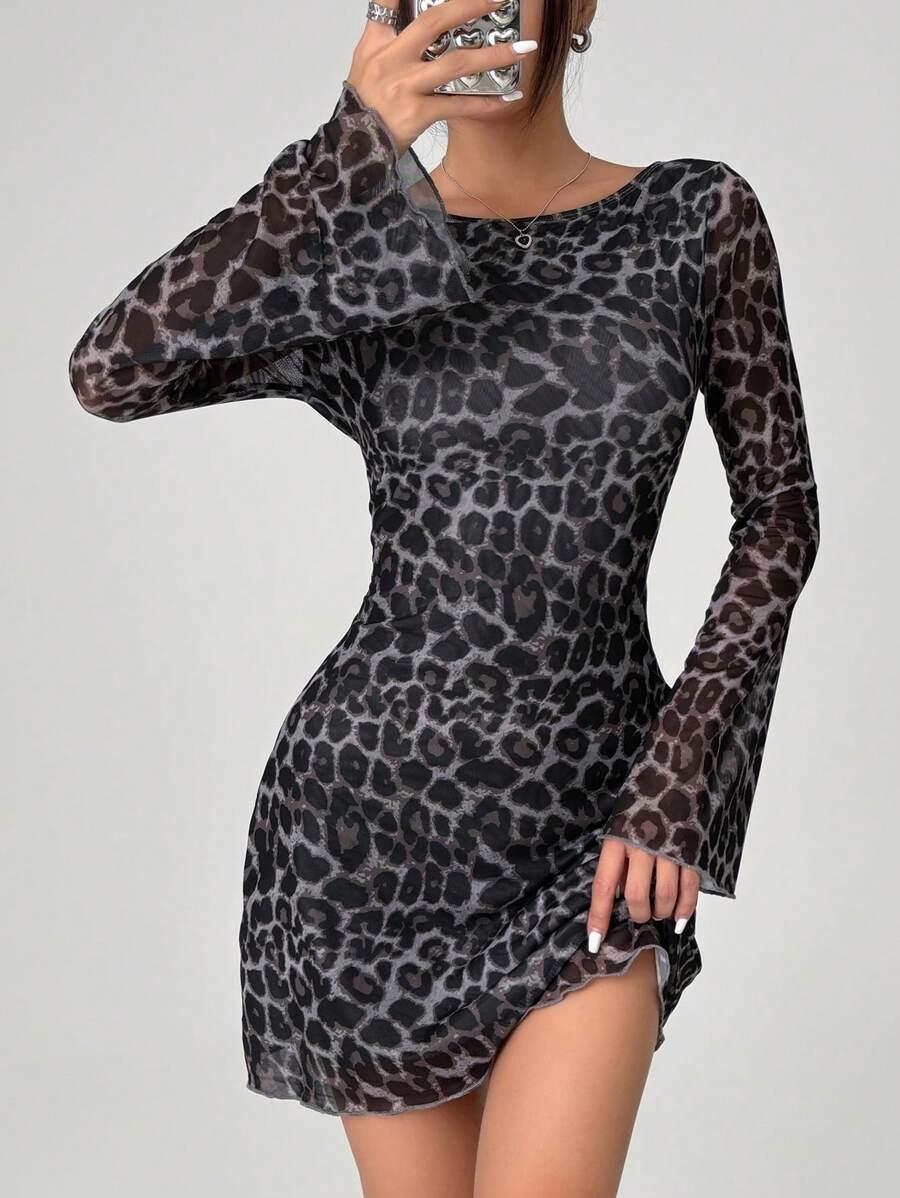 mini sukienka animal print