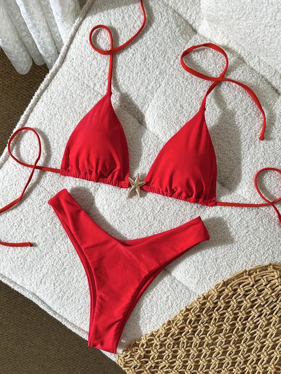 STRÓJ KĄPIELOWY BIKINI Z RAMIĄCZKAMI TYPU SPAGHETTI