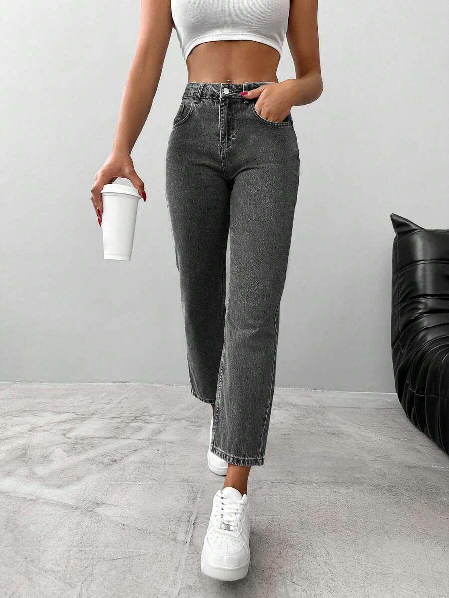 szare spodnie jeans