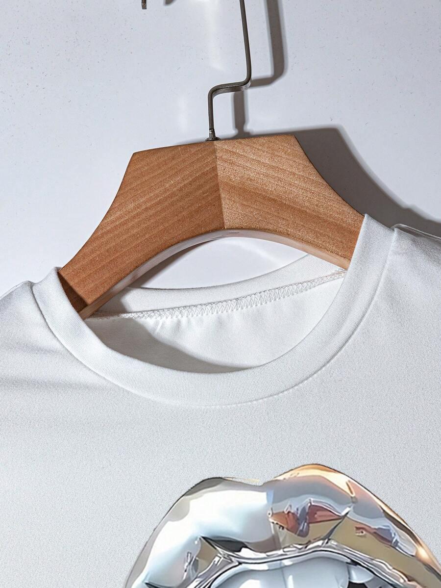 biały top print 