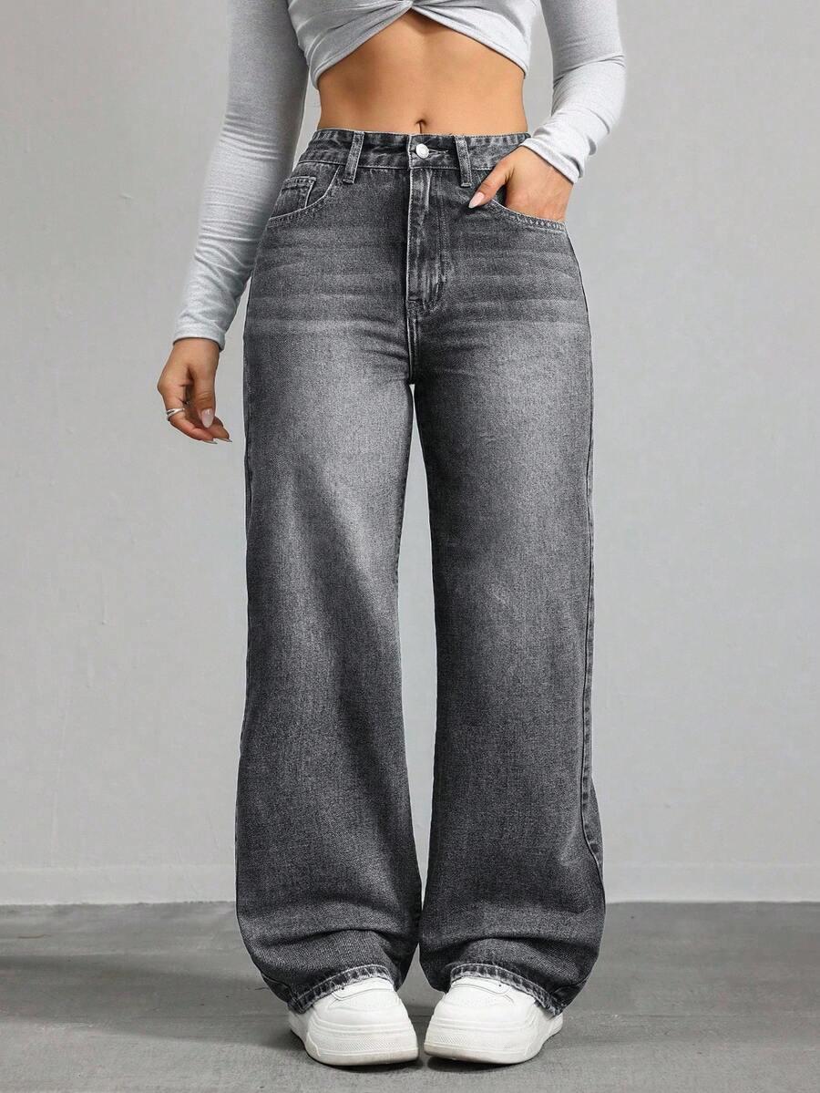 szare spodnie jeans 