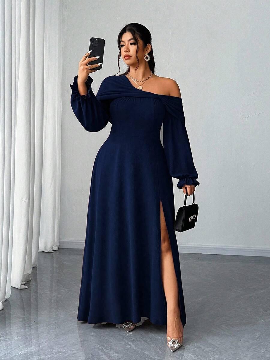 niebieska sukienka maxi