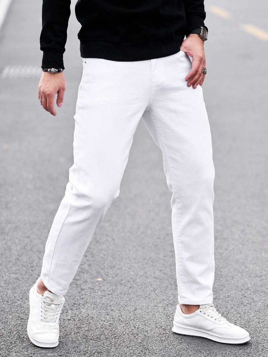 BIAŁE SPODNIE JEANS 