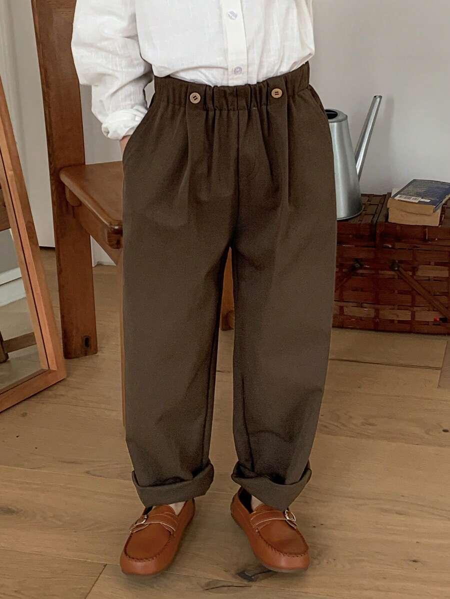 BRĄZOWE SPODNIE CASUAL