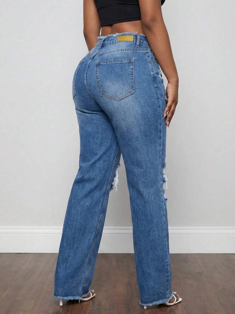 spodnie jeans przetarcia