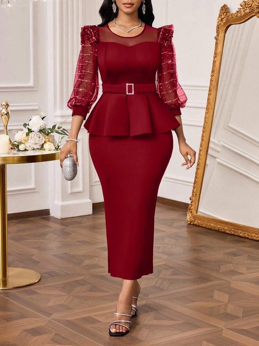 czerwona midi sukienka