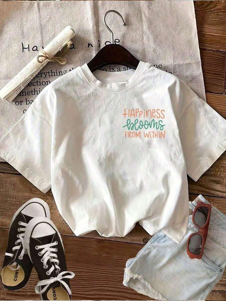 biały t-shirt nadruk