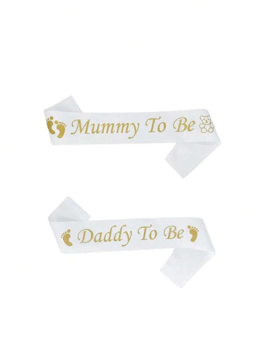 szarfy na baby shower dla rodziców 2szt 