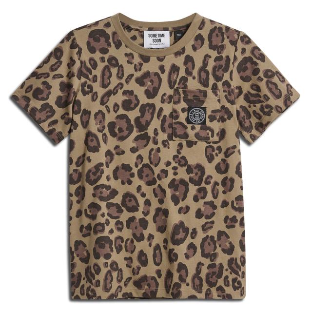 T-SHIRT animal PRINT kieszonka logo