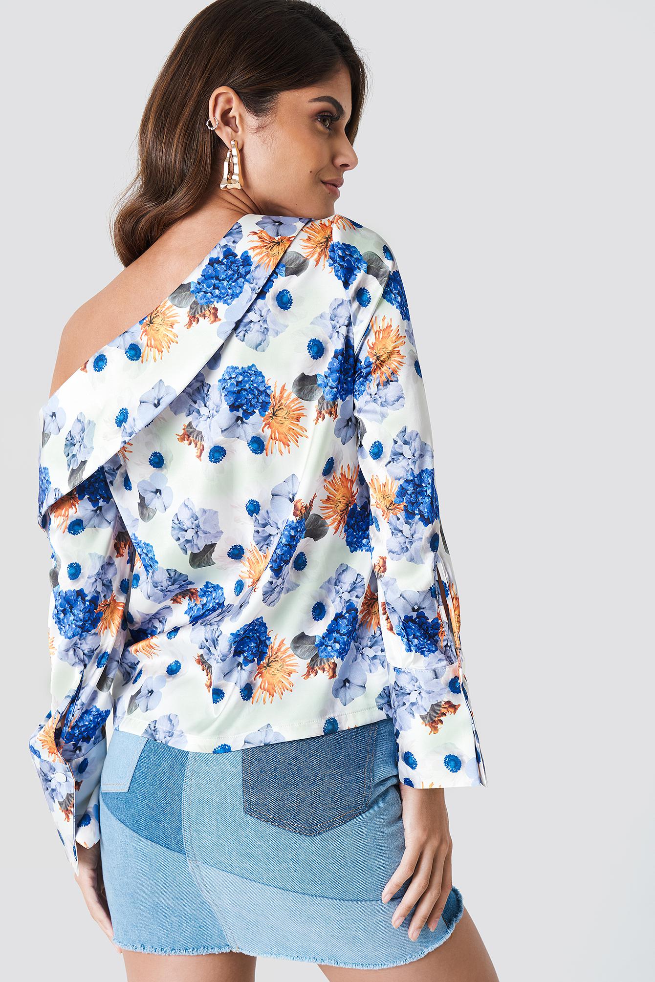 ASYMETRYCZNA BLUZKA FLORAL PRINT