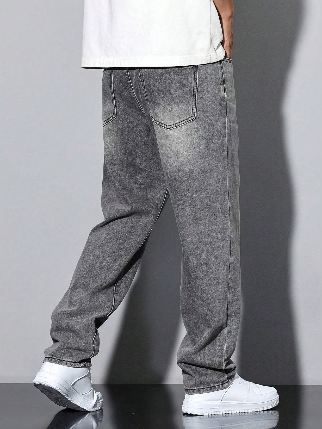 szare jeansy casual