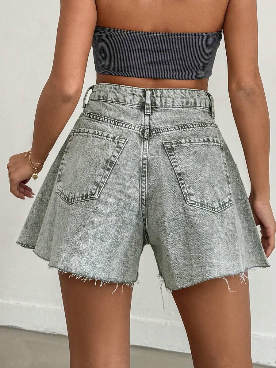 SZARE SPODENKI JEANS