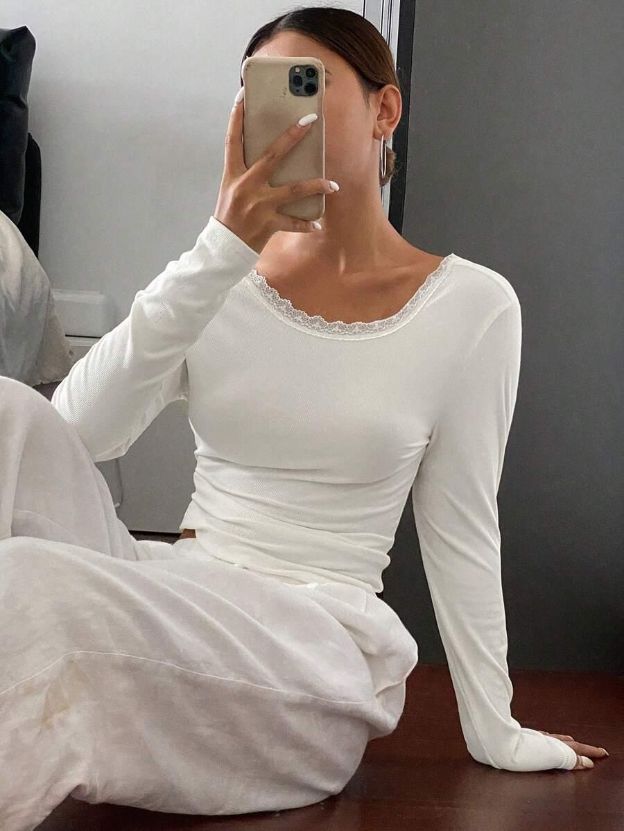 BIAŁA BLUZKA KORONKA