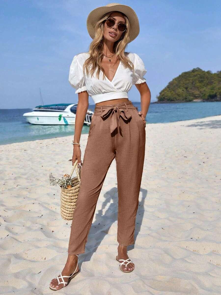 BRĄZOWE SPODNIE CASUAL 