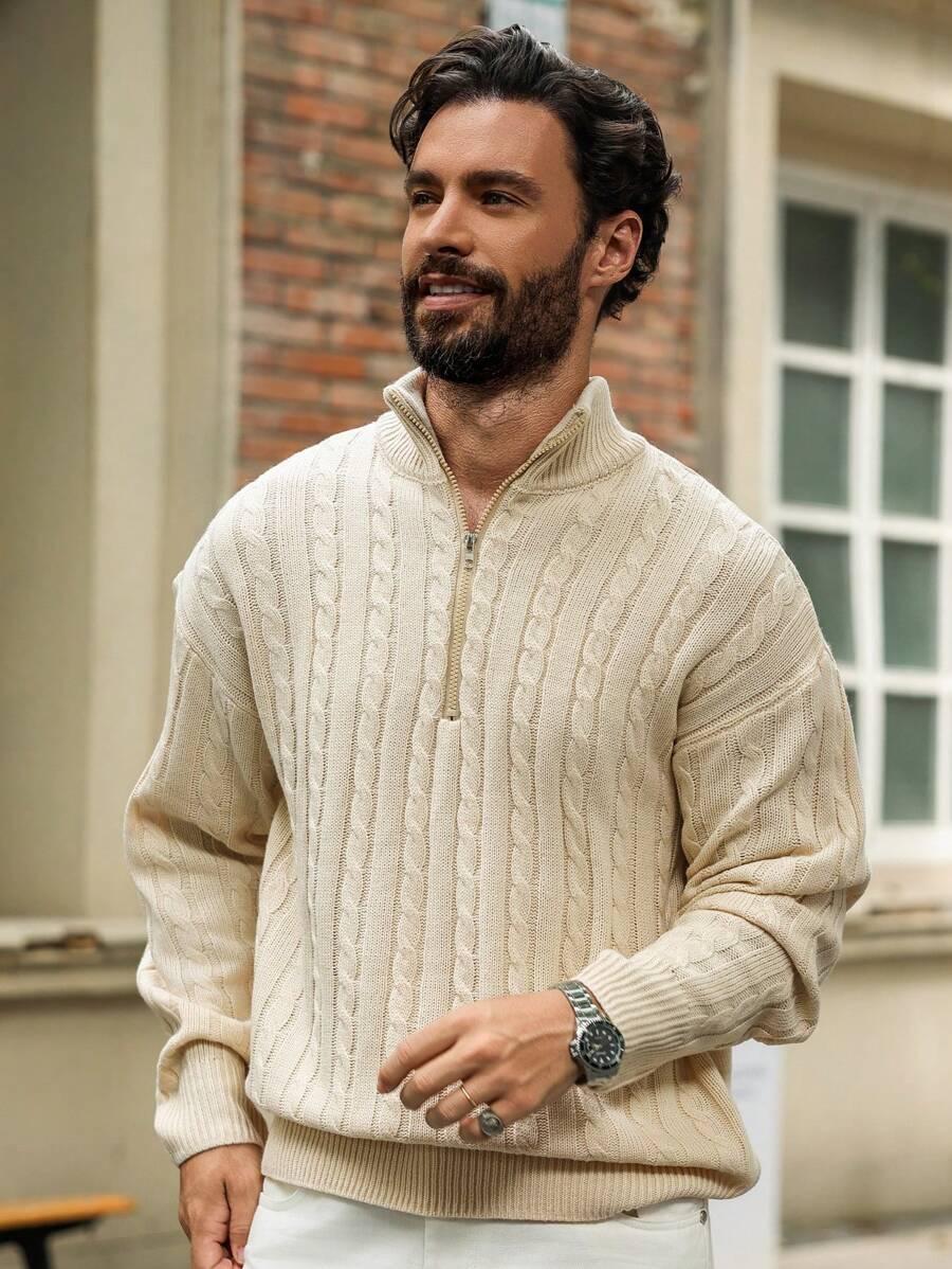 SWETER MĘSKI STÓJKA ZAMEK REGULAR