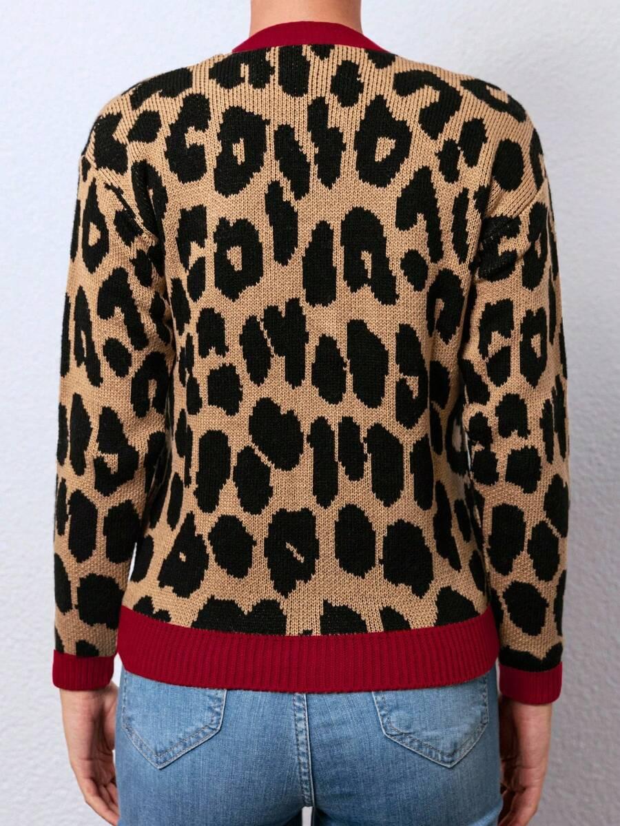 SWETER ANIMAL PRINT guziki