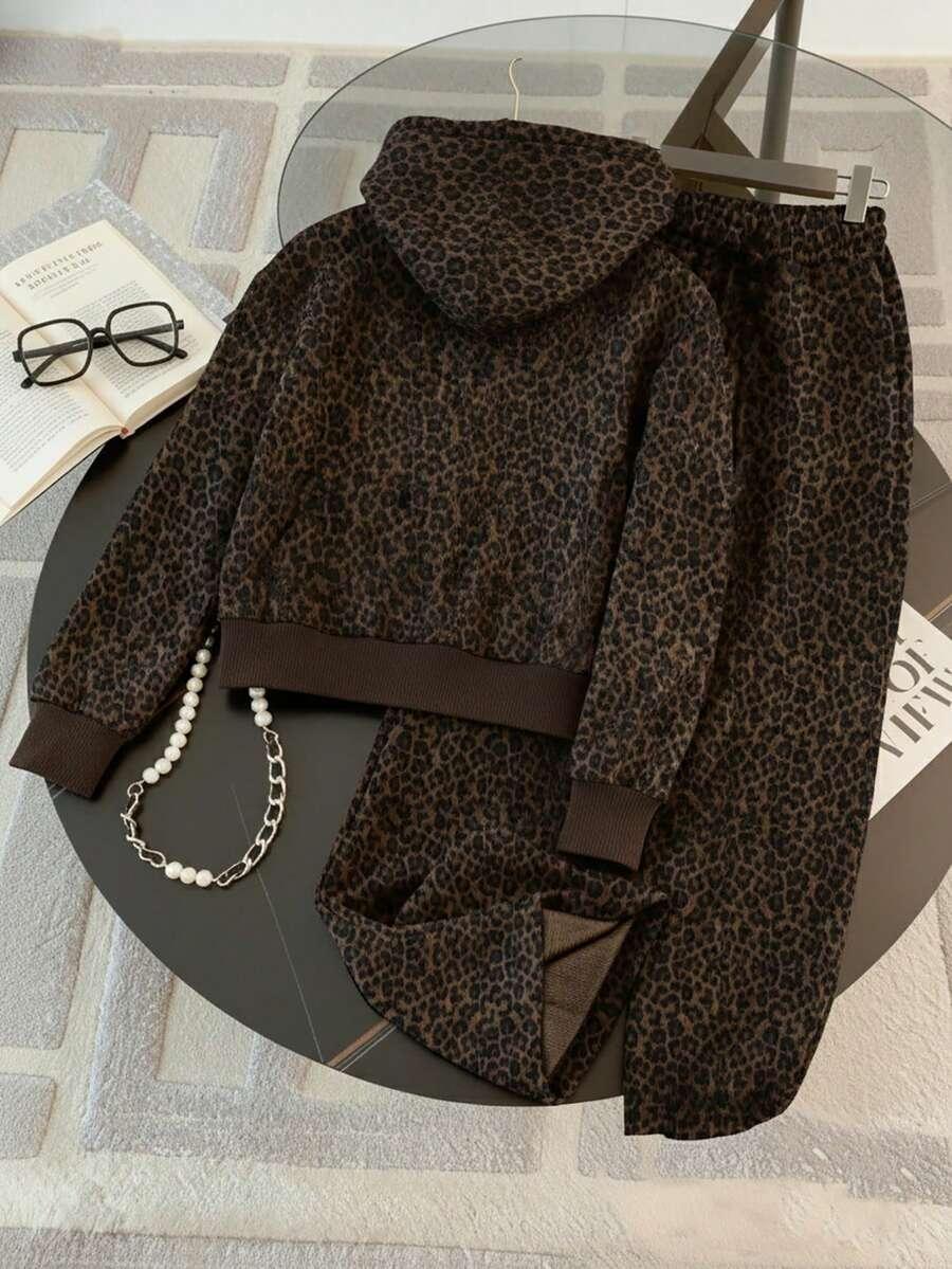 BLUZA SPODNIE KOMPLET DRESOWY ANIMAL PRINT 