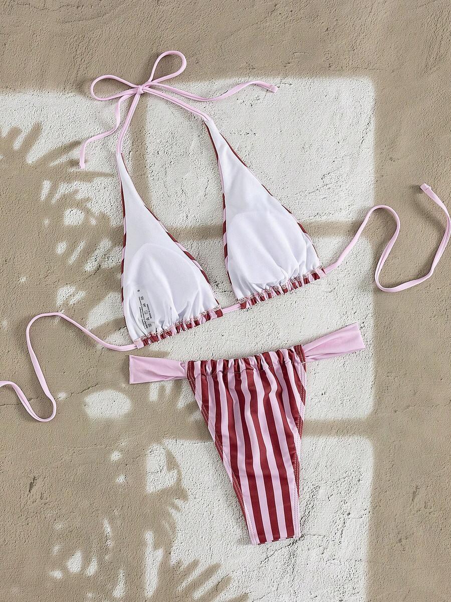 DWUCZĘŚCIOWY KOMPLET BIKINI W PASKI