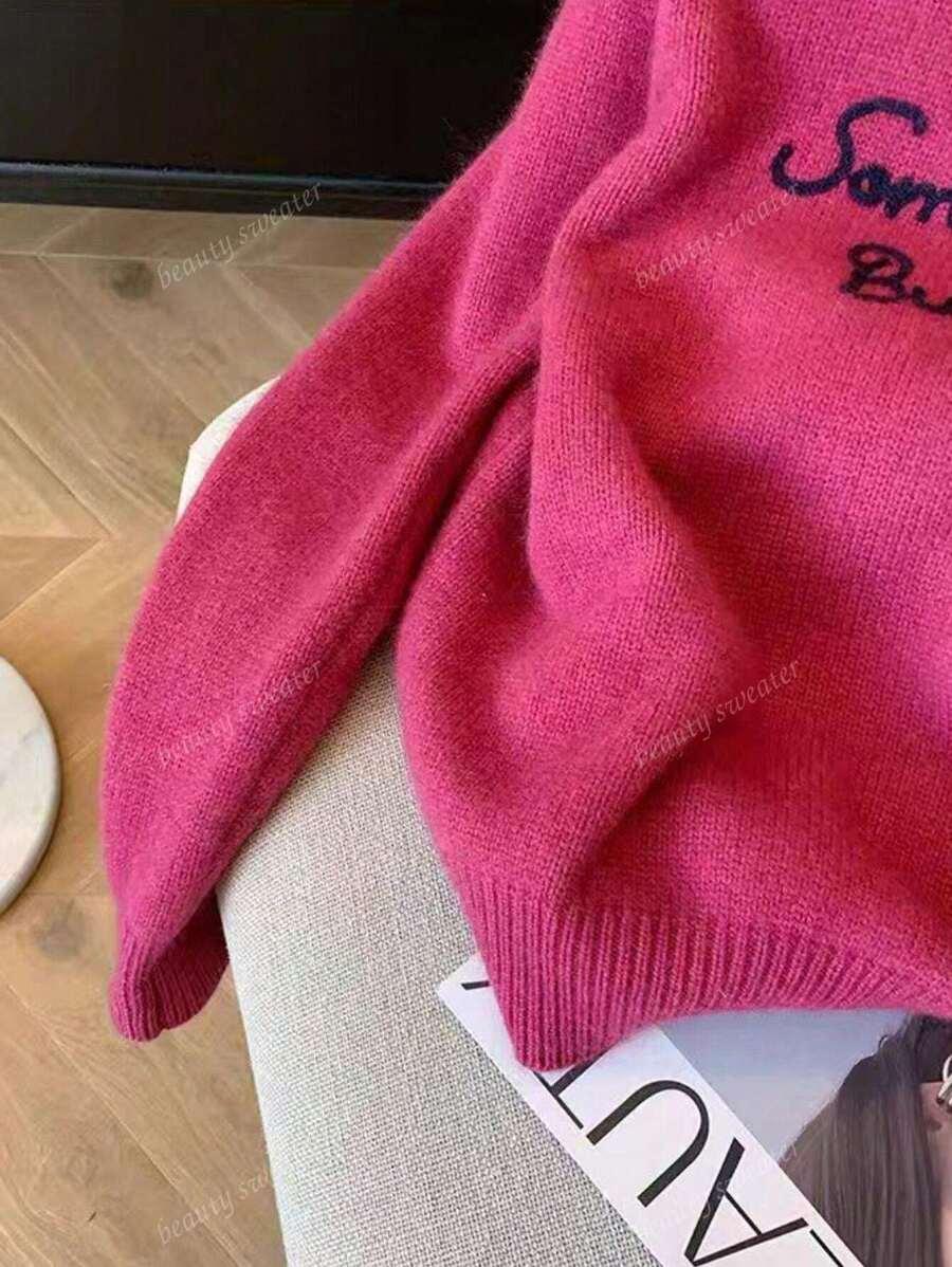 RÓŻOWY SWETER HAFT