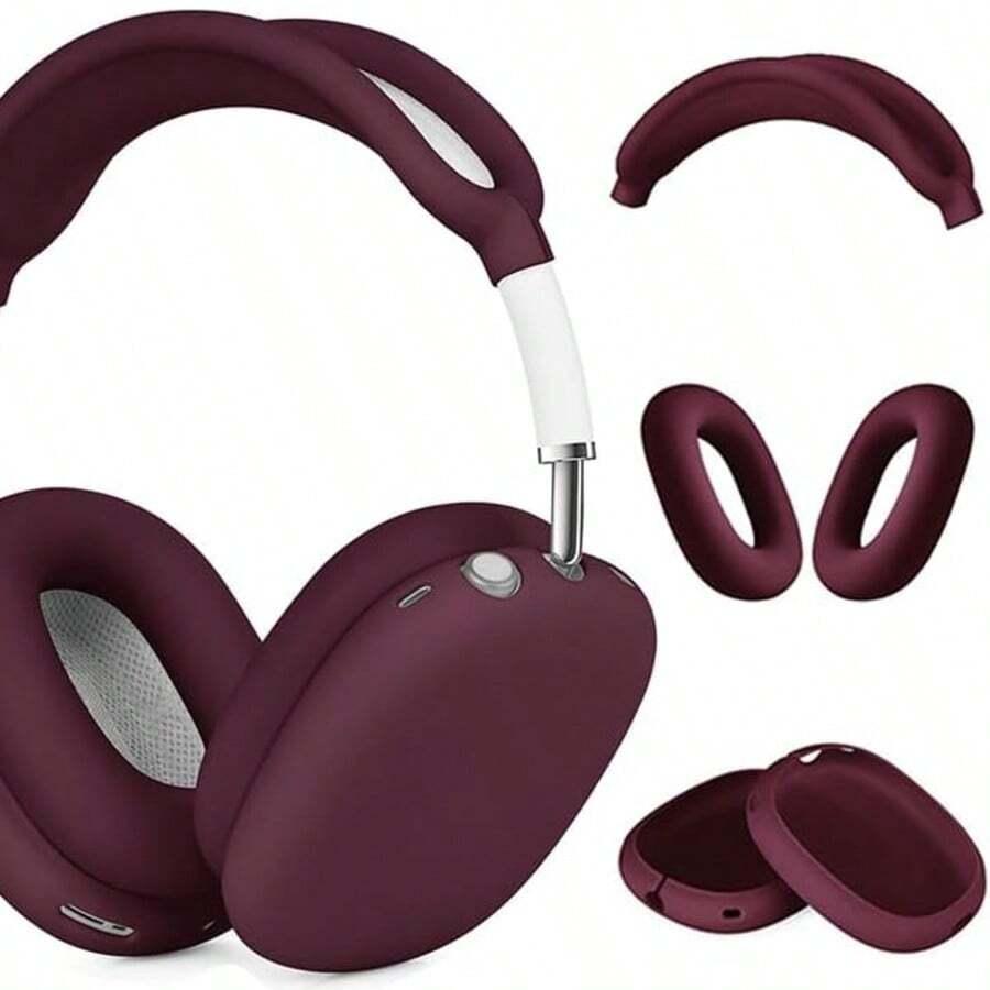 bordowe etui na słuchawki airpods max